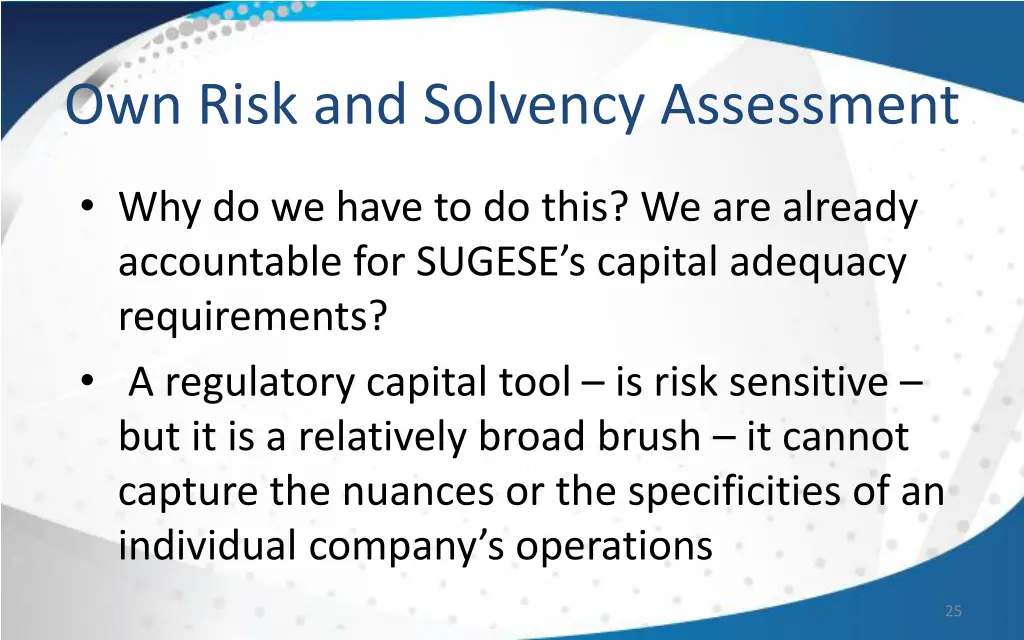 own risk and solvency assessment 1
