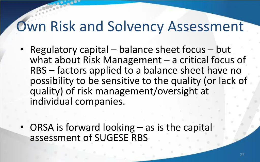 own risk and solvency assessment 3