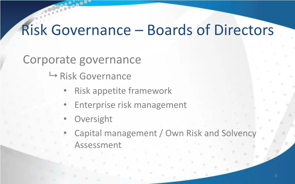 risk governance boards of directors