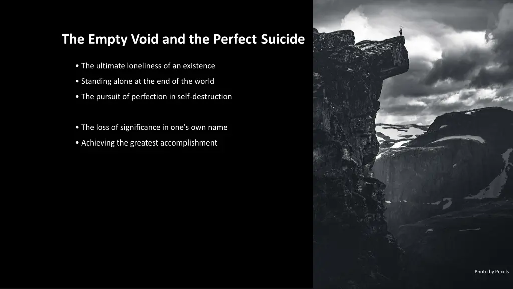 the empty void and the perfect suicide