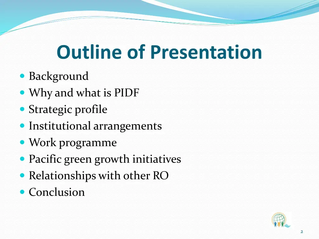 outline of presentation