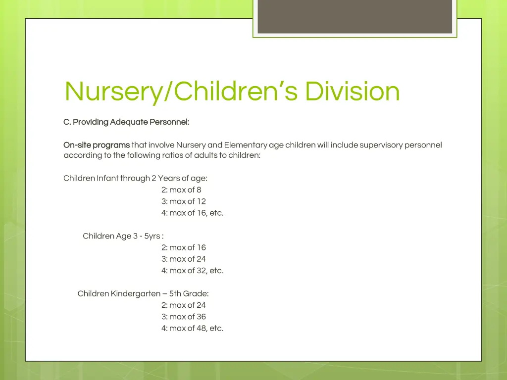 nursery children s division 2