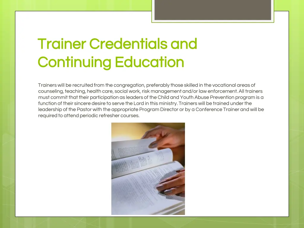 trainer credentials and trainer credentials