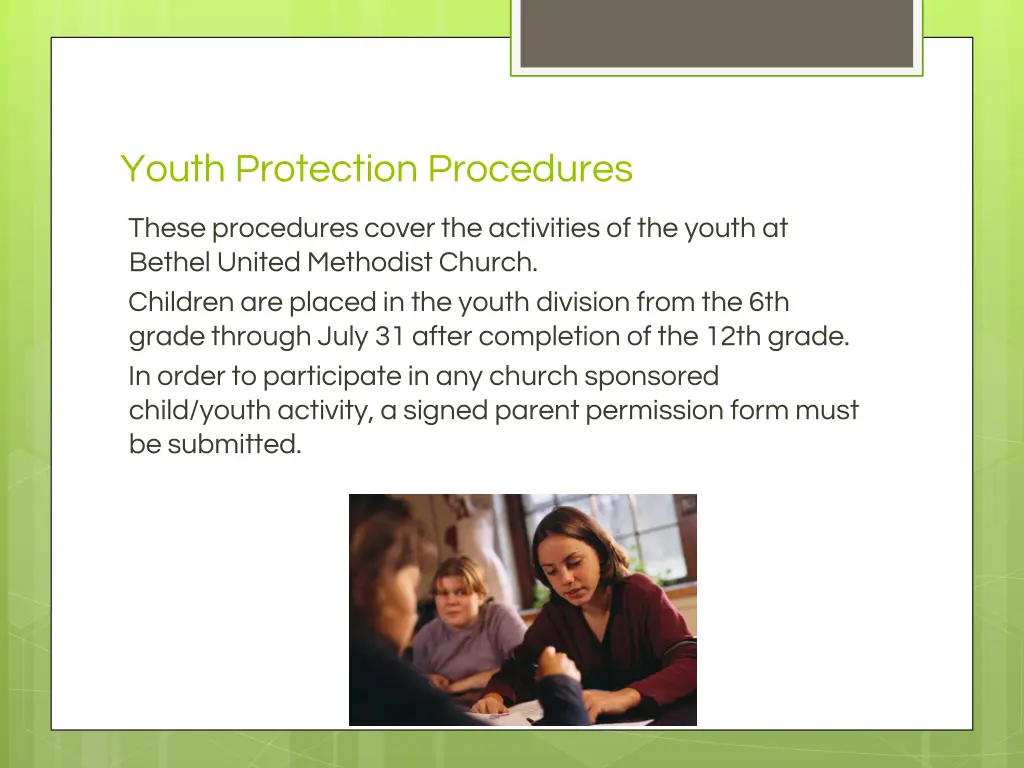 youth protection procedures