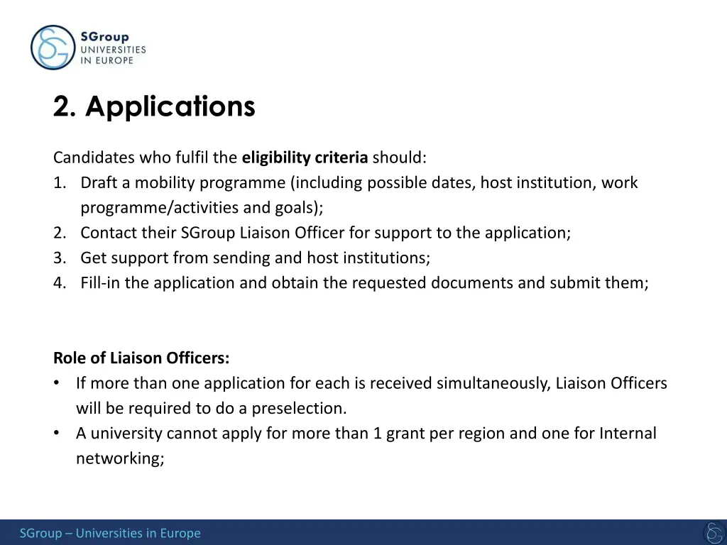 2 applications