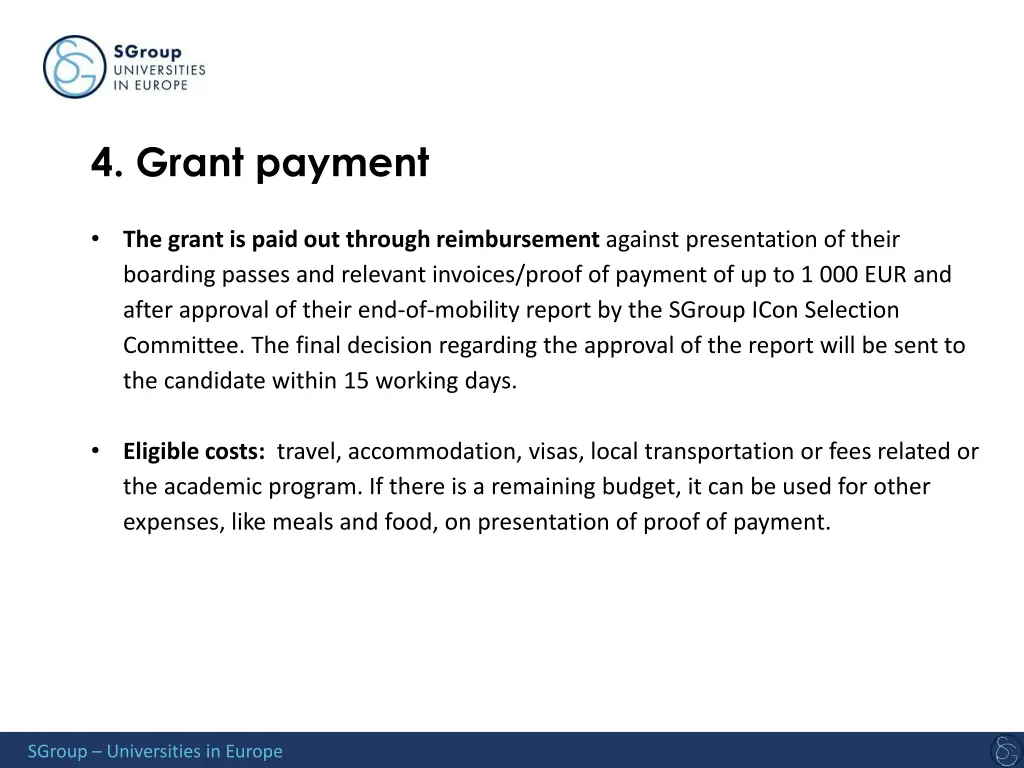 4 grant payment