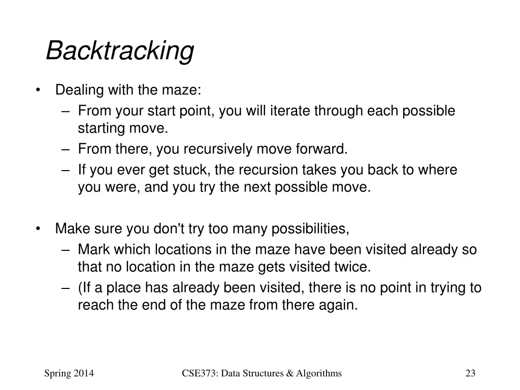 backtracking 2