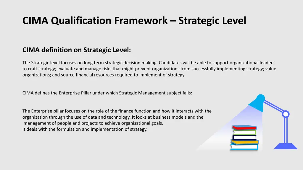 cima qualification framework strategic level