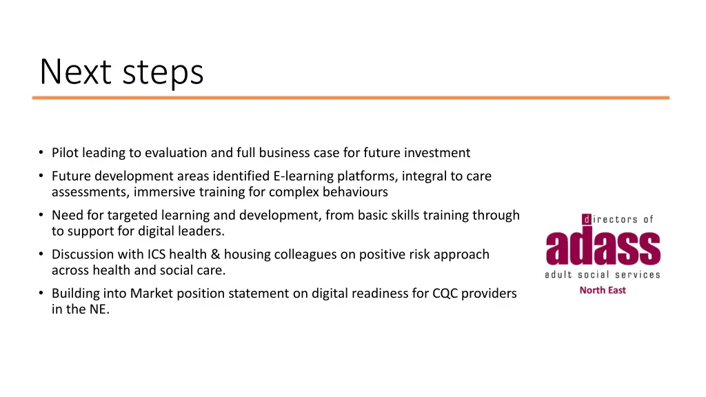 next steps