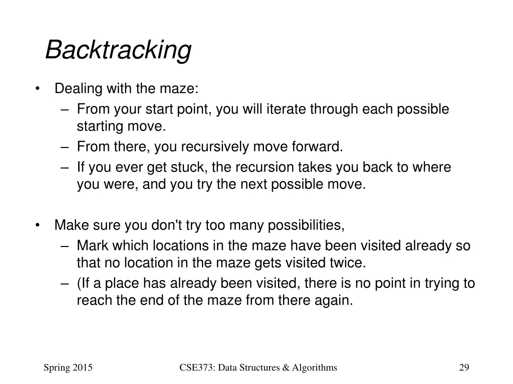 backtracking 2