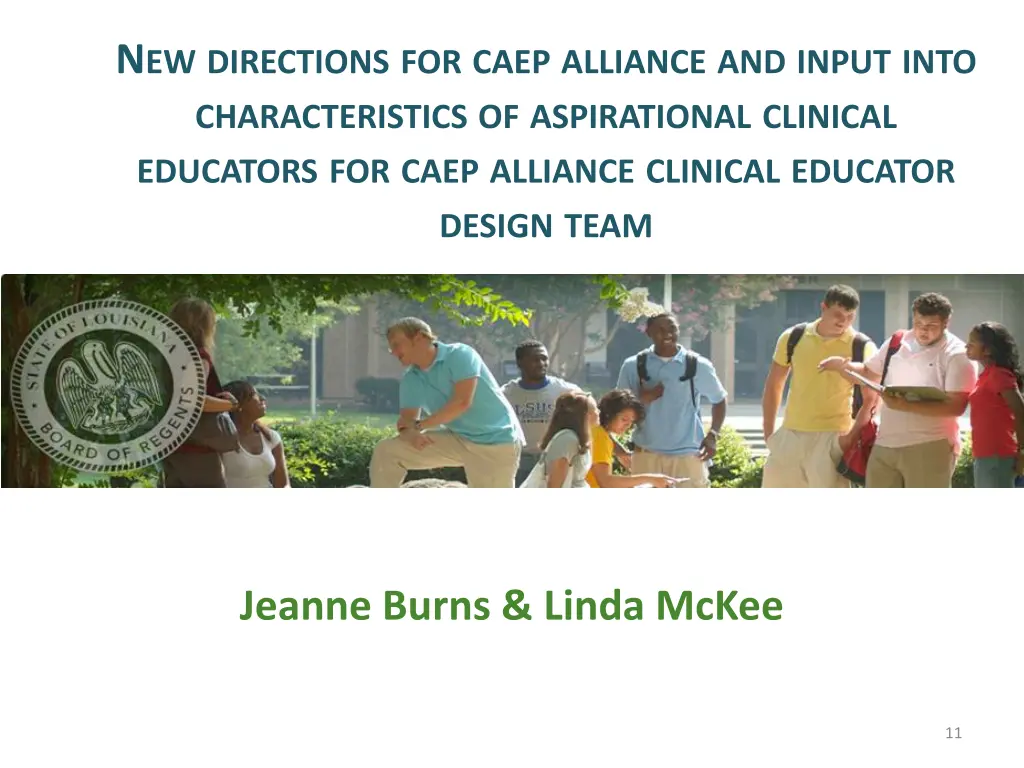 n ew directions for caep alliance and input into