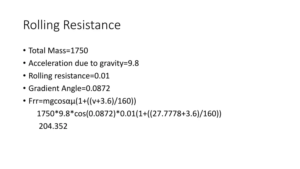 rolling resistance