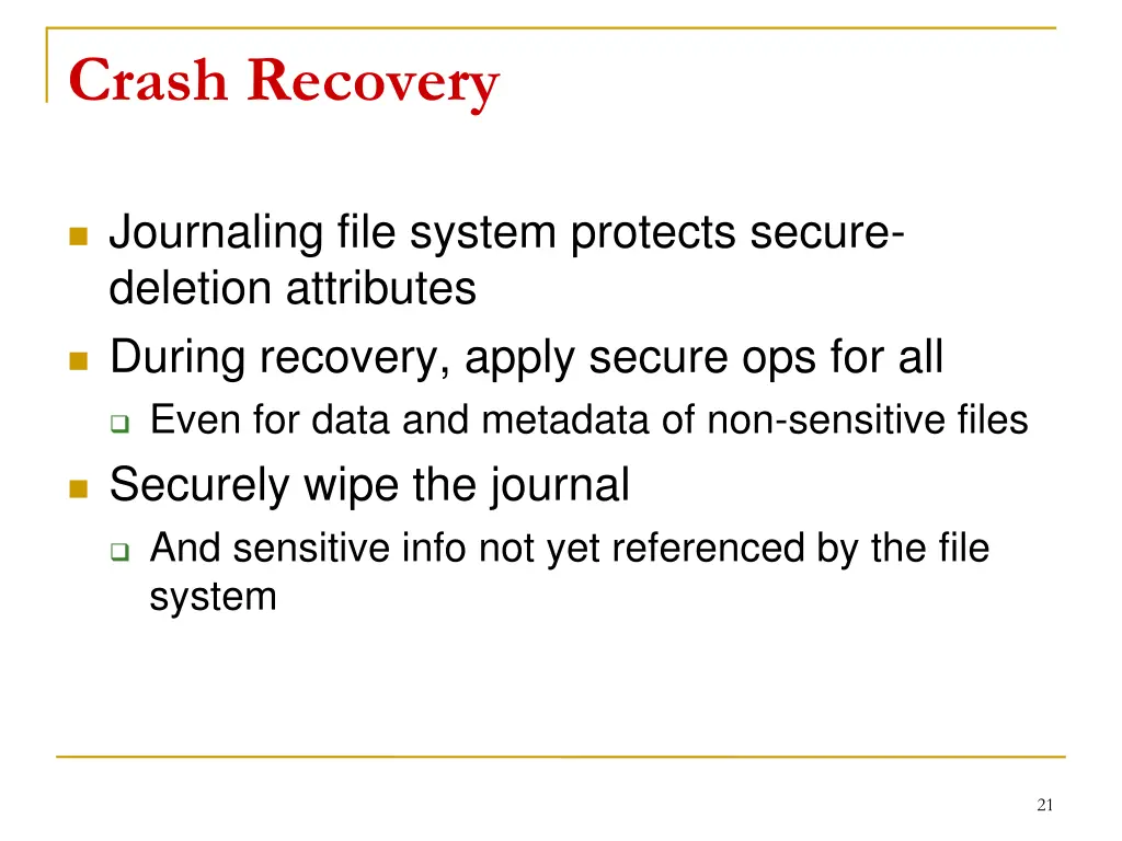 crash recovery
