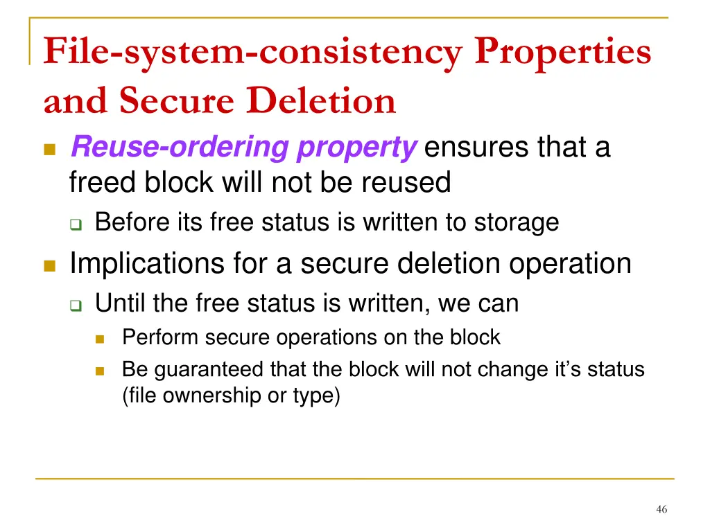 file system consistency properties and secure 1