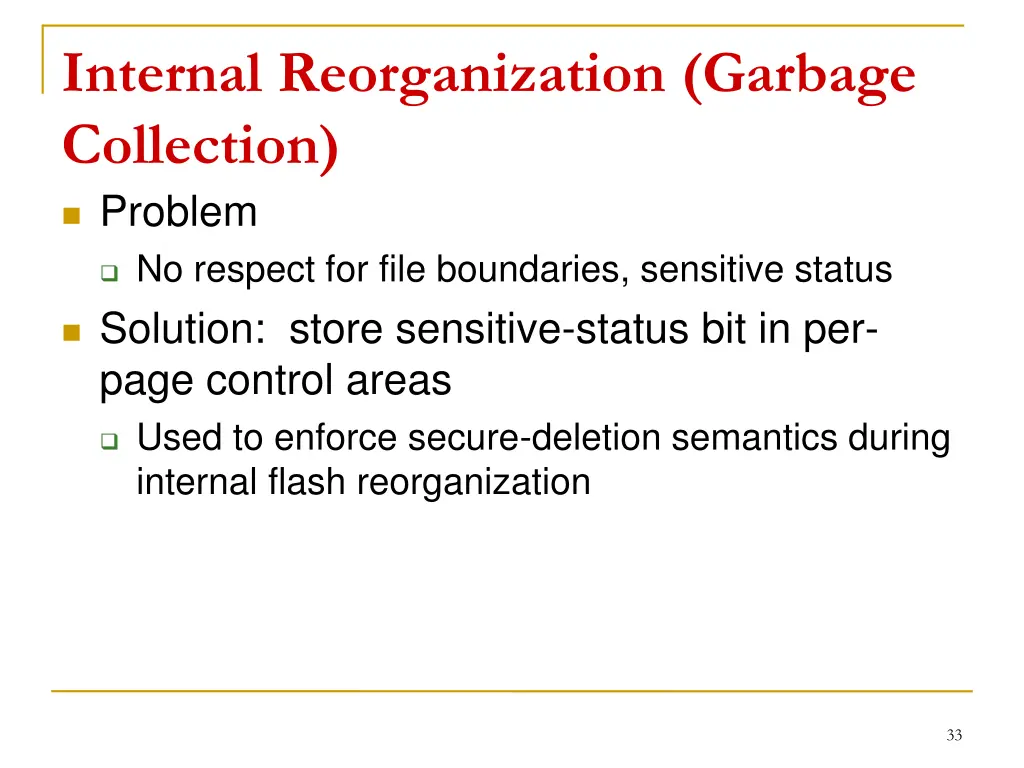 internal reorganization garbage collection
