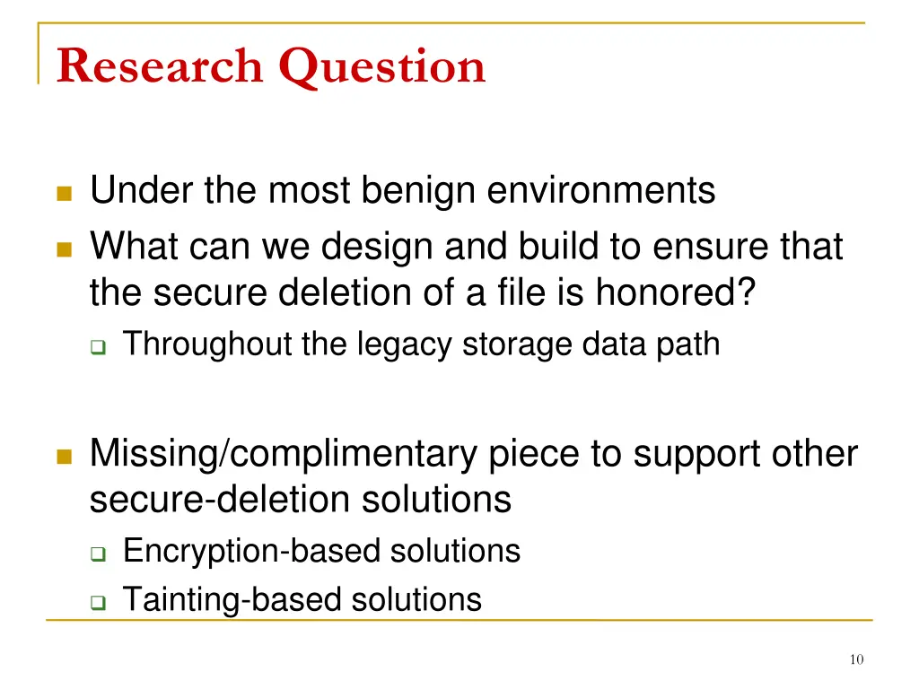 research question