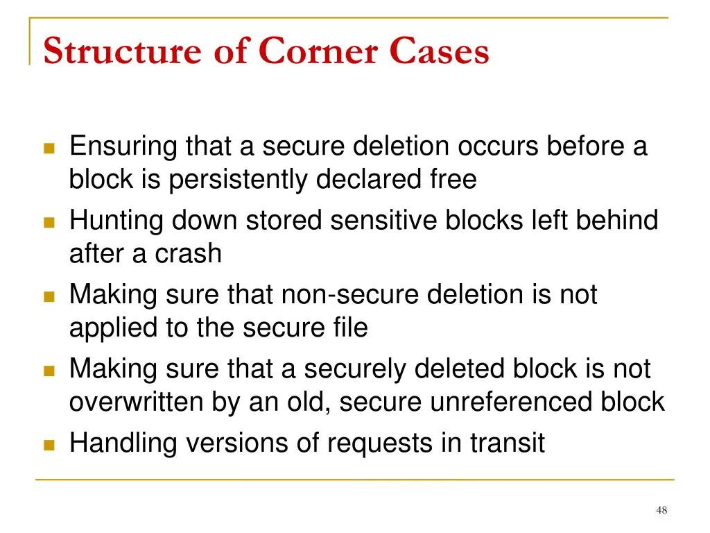 structure of corner cases