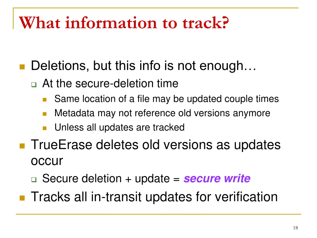 what information to track