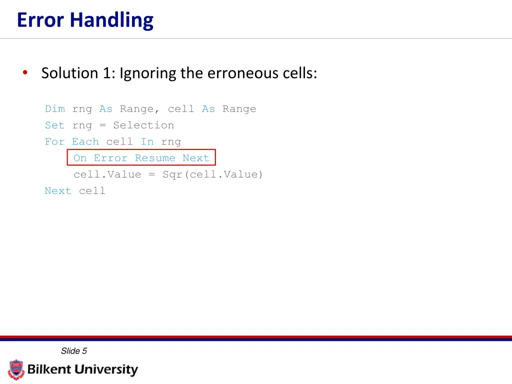 error handling 3