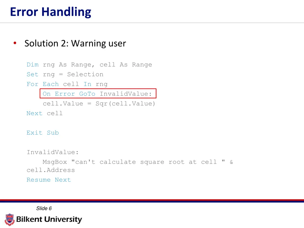 error handling 4