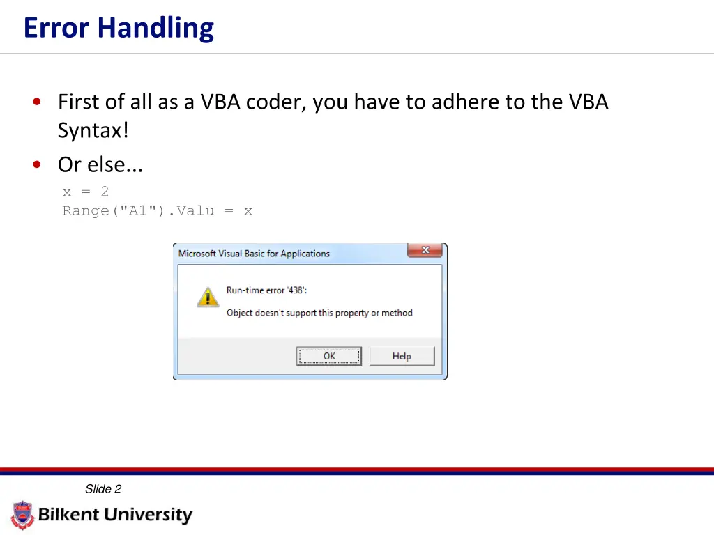 error handling