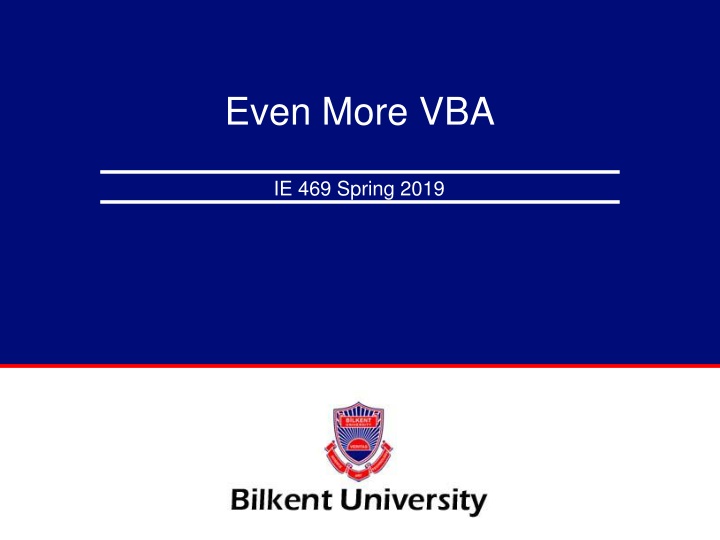 even more vba