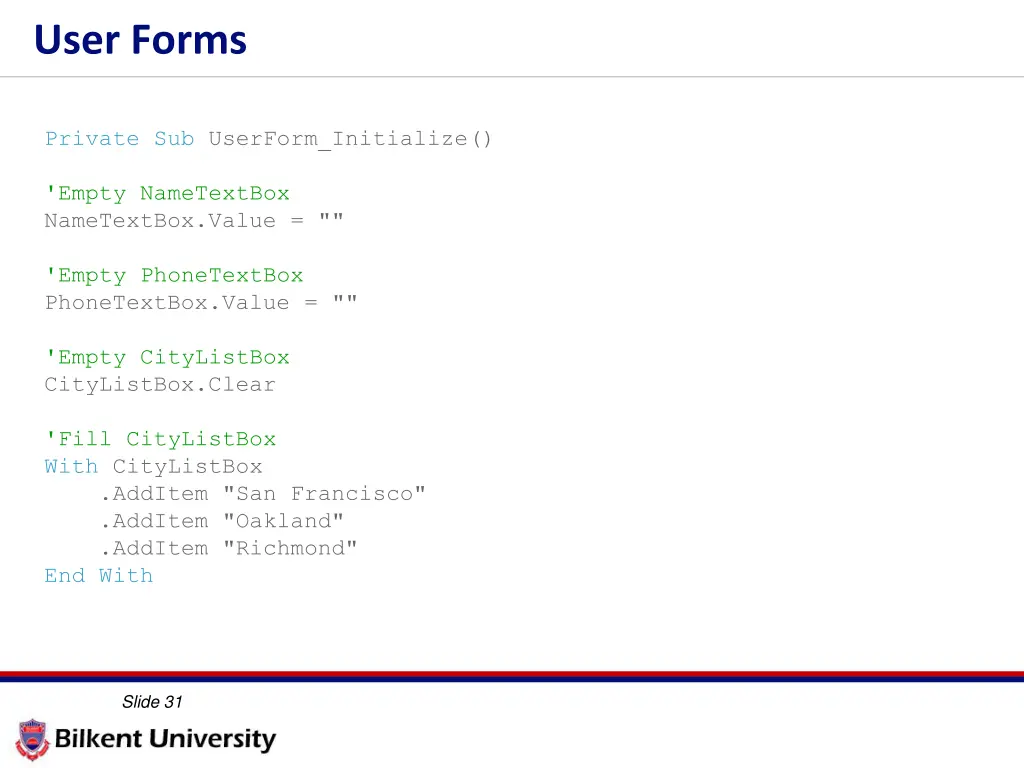 user forms 5