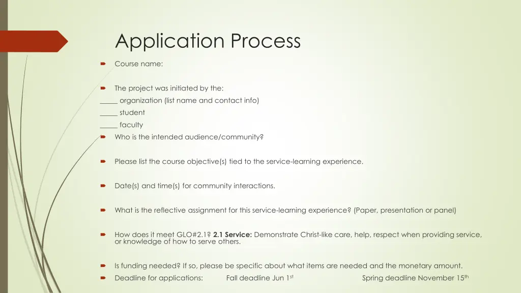 application process