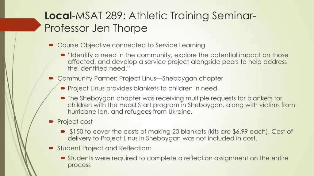 local msat 289 athletic training seminar