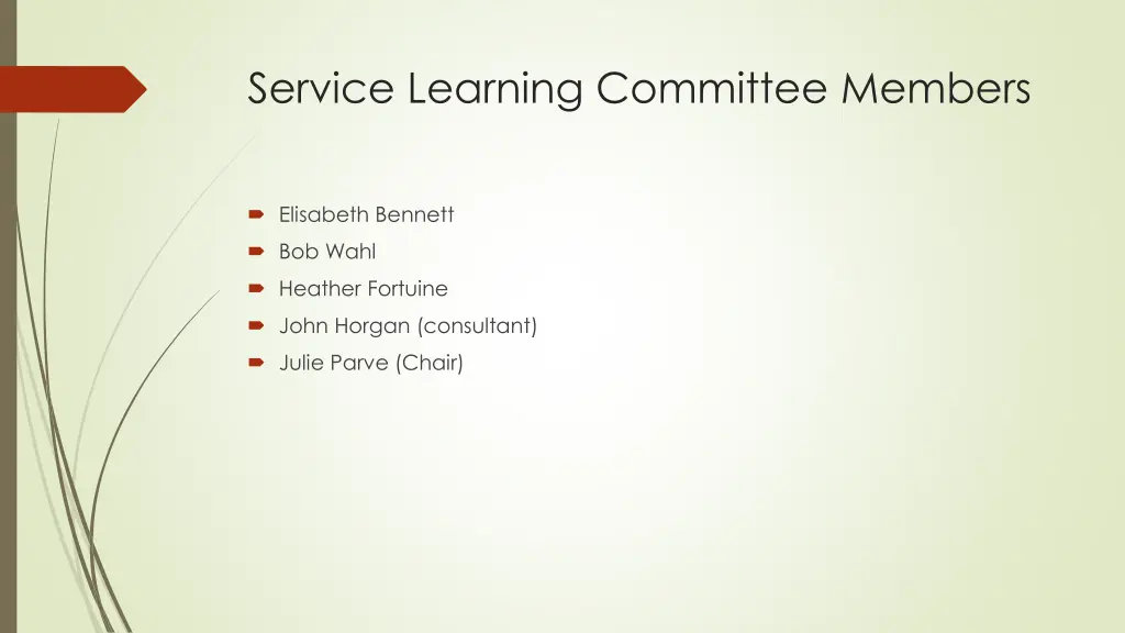 service learning committee members