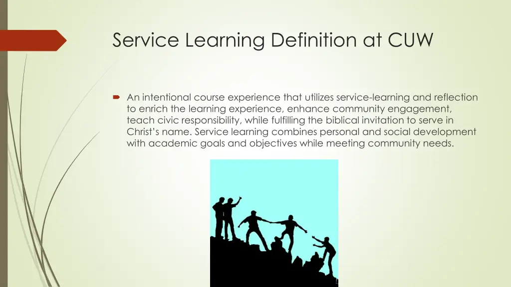service learning definition at cuw