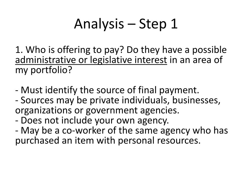analysis step 1