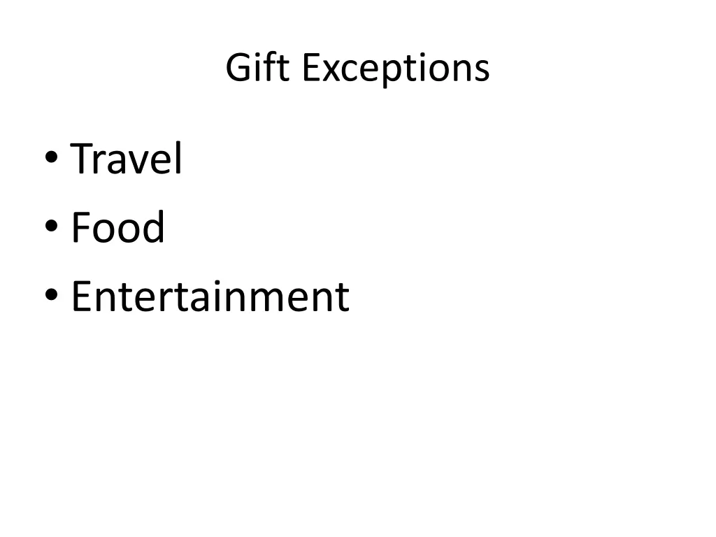gift exceptions
