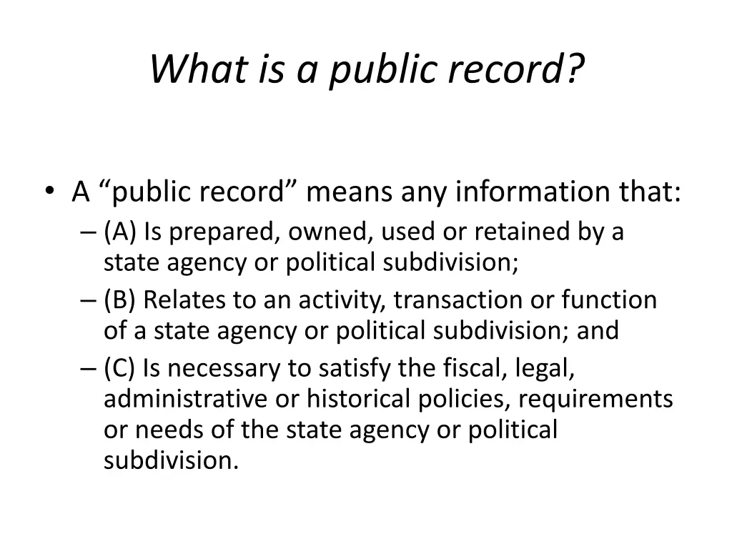 what is a public record