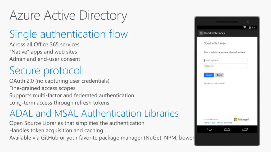 azure active directory single authentication flow