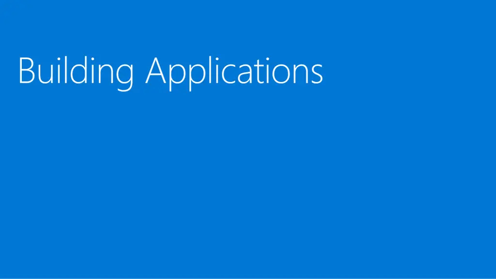 building applications