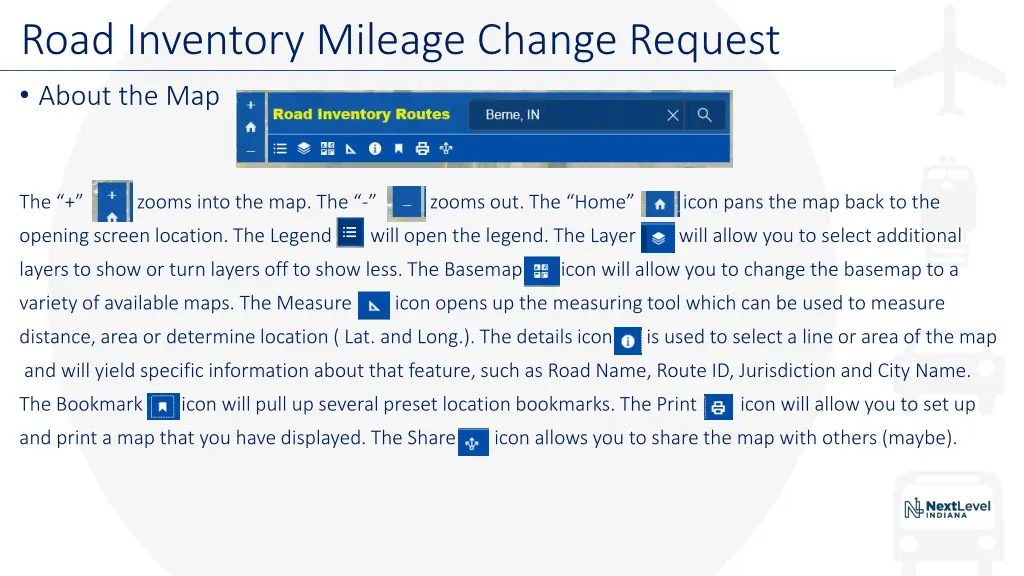road inventory mileage change request about