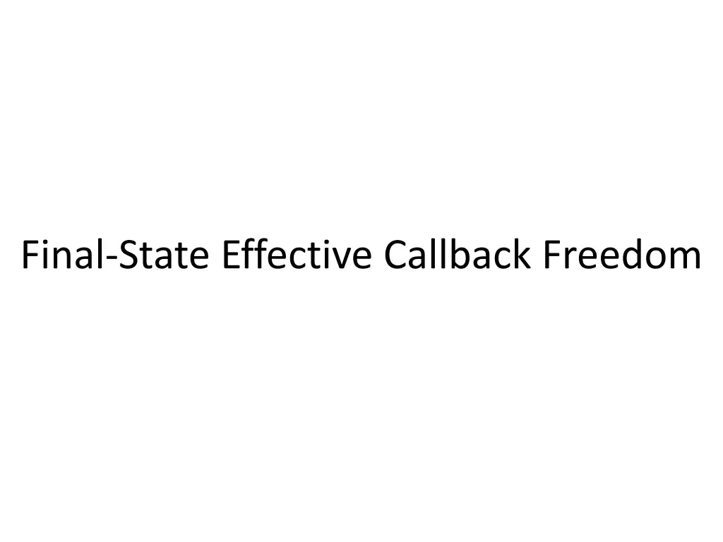 final state effective callback freedom