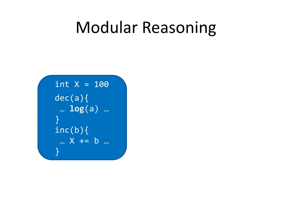 modular reasoning