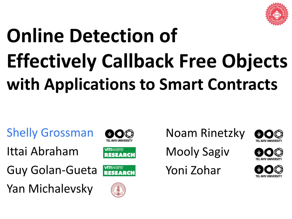 online detection of effectively callback free 1