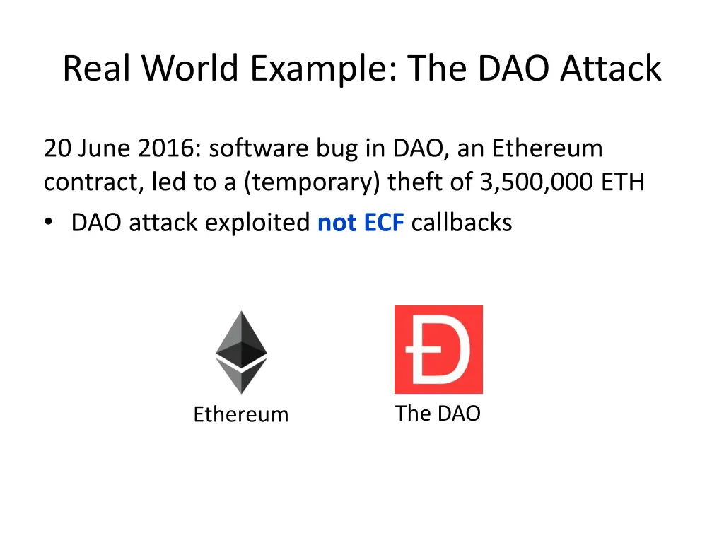 real world example the dao attack