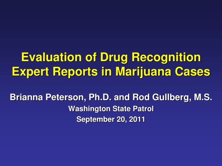 evaluation of drug recognition expert reports
