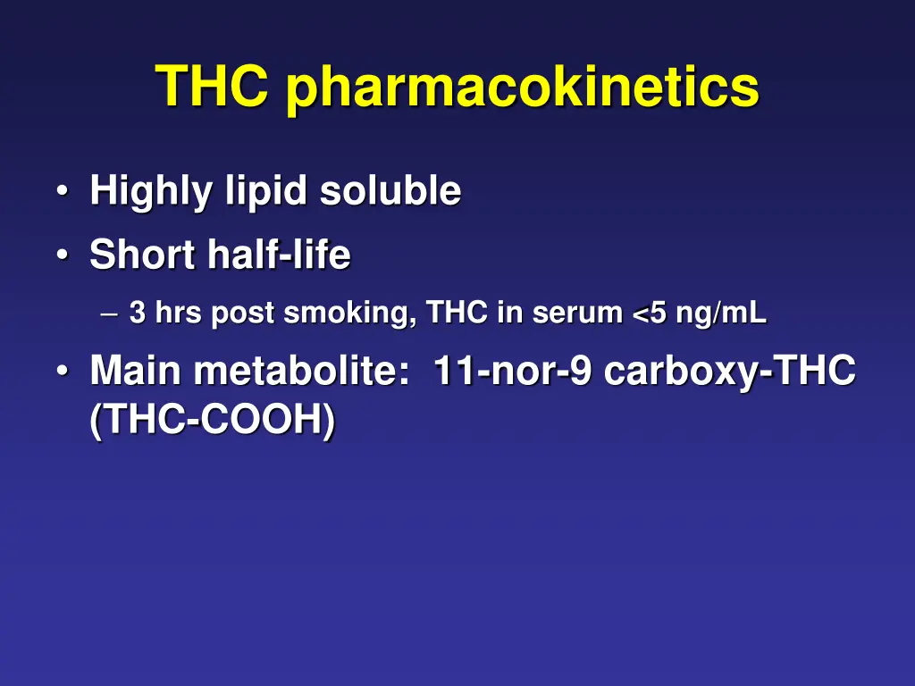 thc pharmacokinetics