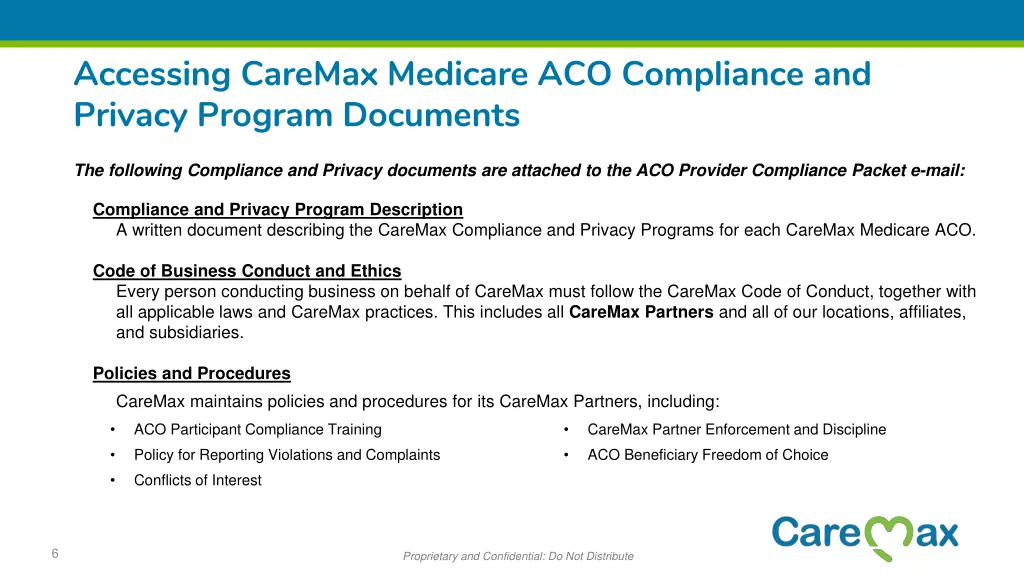 accessing caremax medicare aco compliance