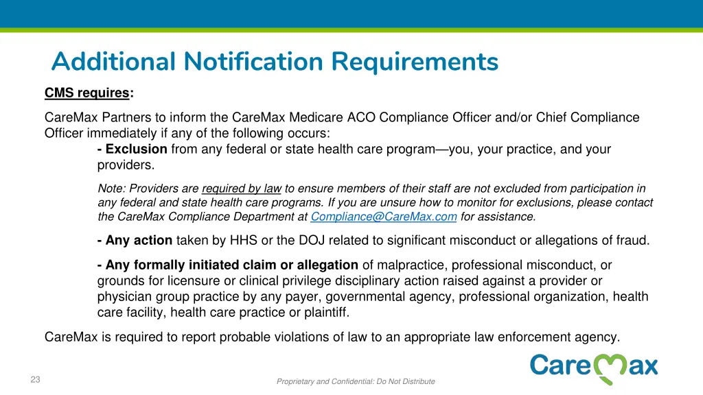 additional notification requirements