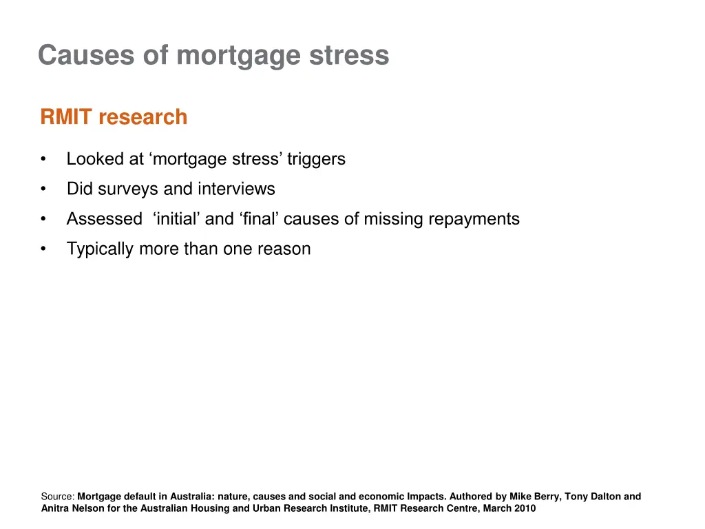 causes of mortgage stress