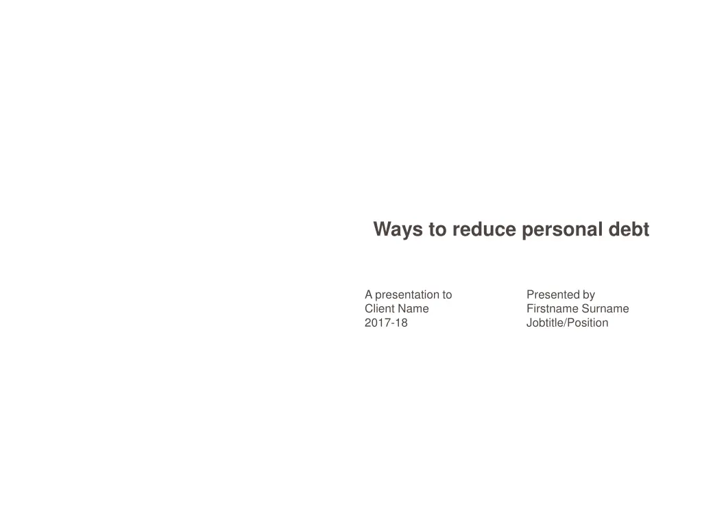 ways to reduce personal debt