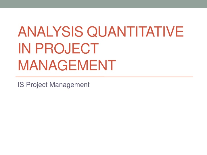 analysis quantitative in project management