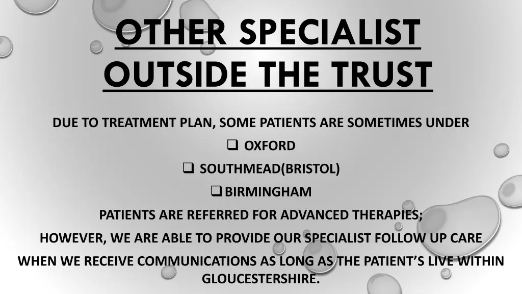 other specialist outside the trust