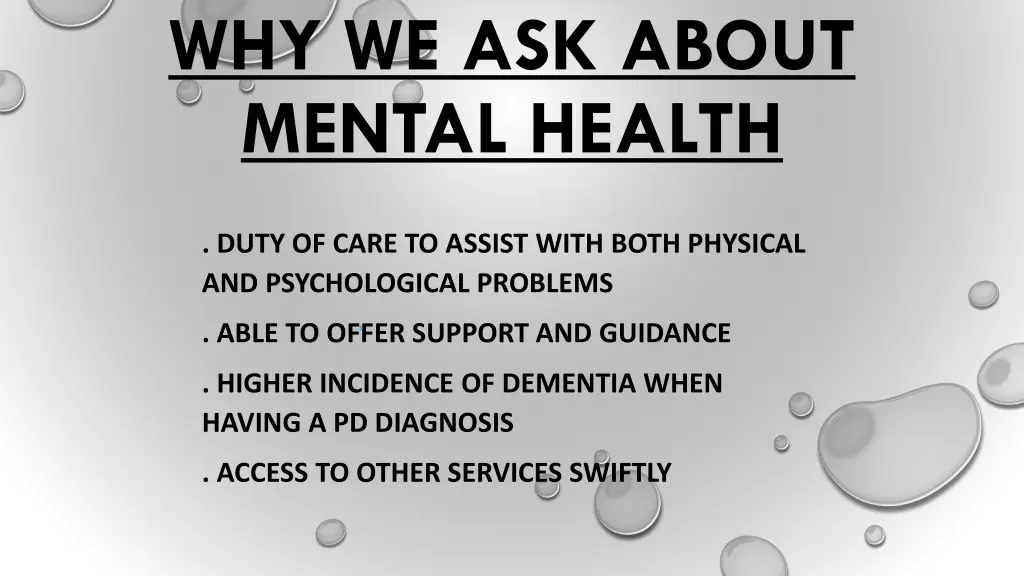why we ask about mental health